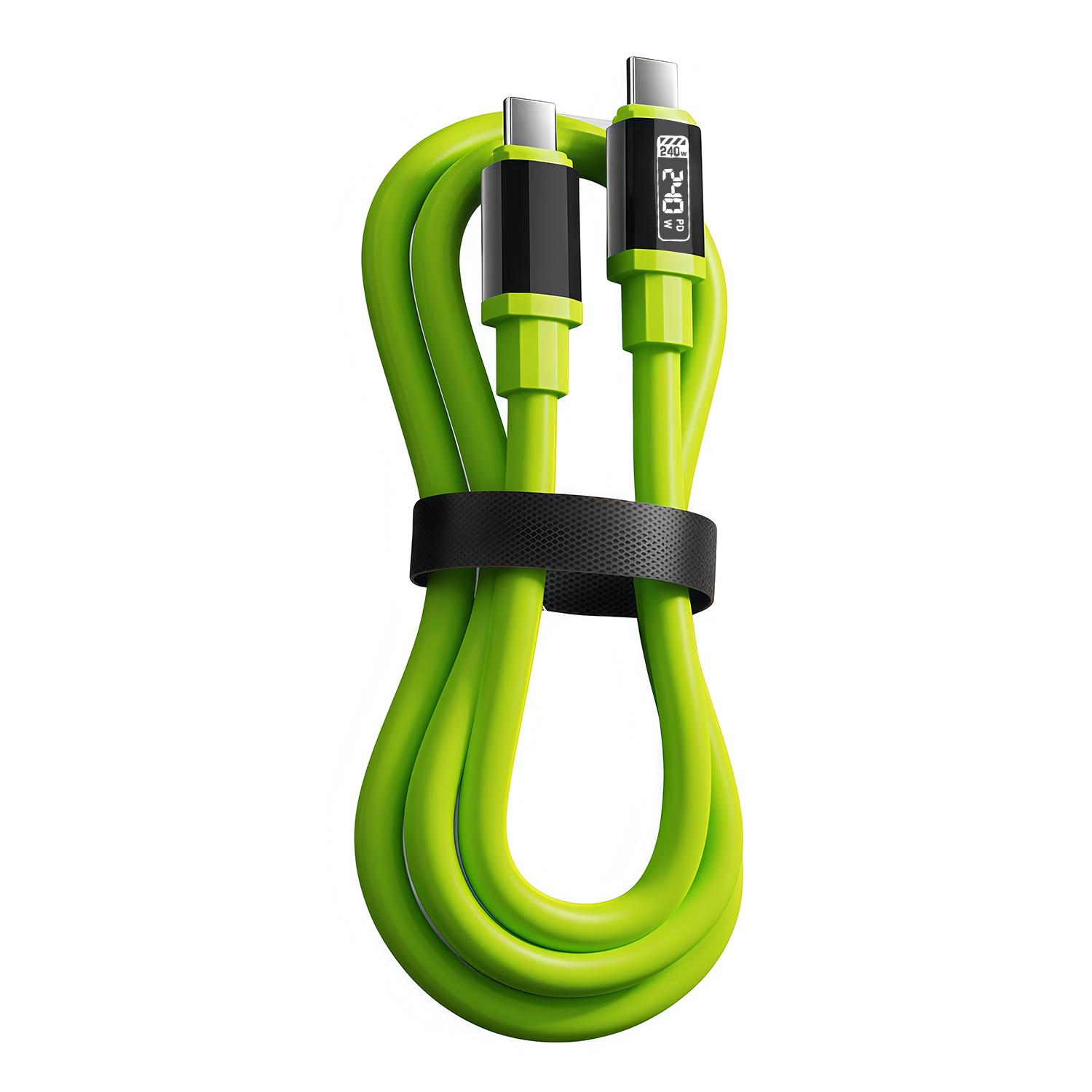 

240W Super Type-C Flash Charging Data Cable For iPhone Huawei Samsung Xiaomi Mobile Phone Fast Charging Cable. 1m зелений
