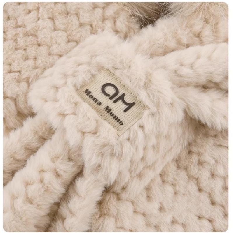 Hat Scarf Integrated Hat Women Caps Warm Casual Winter Cute Plush Furry Plus Scarf Two-piece Set Plush Hats