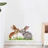 Kreslený králíček na trávě Samolepky na zeď, Roztomilé odnímatelné samolepicí dekorace do obývacího pokoje, Domácí dekorace