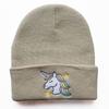 New autumn and winter warm woolen hats for male and female students, unicorn knitted hats, cute pullover hats, ski hats