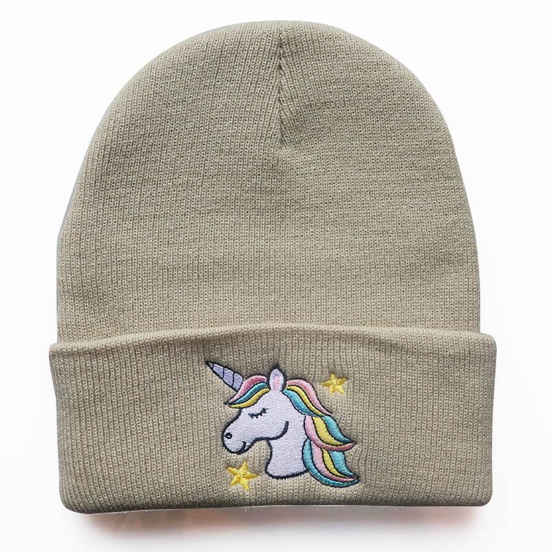 New autumn and winter warm woolen hats for male and female students, unicorn knitted hats, cute pullover hats, ski hats