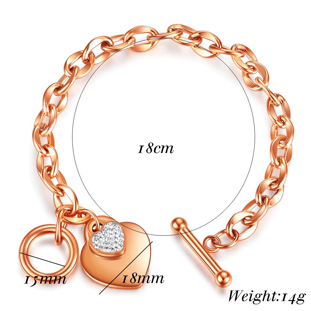 New Special-Interest Design Ins Style Titanium Steel Women's Bracelet Ot Buckle Heart-Shaped Bracelet