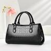 Women’s Light Luxury Shiny Crocodile Pattern Top Handle Bag, Elegant Shoulder Crossbody Purse For Middle-Aged Moms