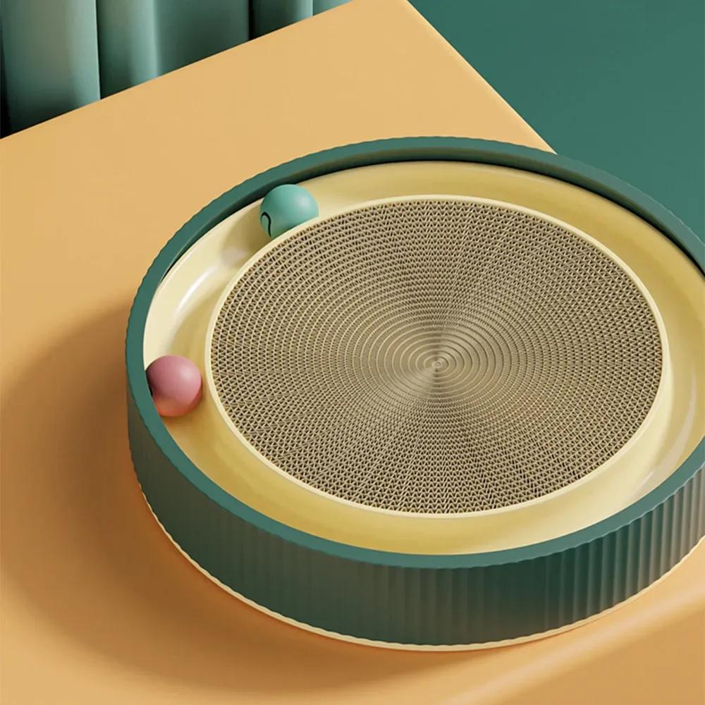 Round Cat Scratcher Bed Cat Scratching Board with Ball Toy Cat Scratcher Funny Sharpen Nails Scraper Can Replace Nest for Cats