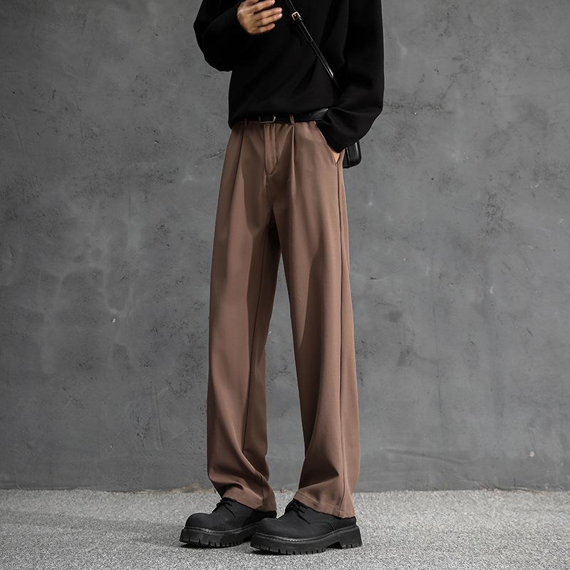 Men’s High-Waisted Black Loose-Fit Straight-Leg Dress Pants – New Autumn Casual.