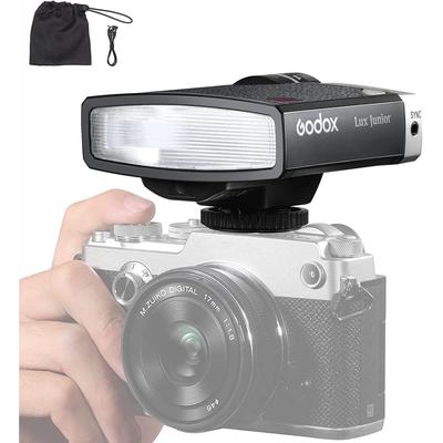 Godox Lux Junior Retro Camera Flash Strobe Speedlight GN12 6000K±200K CCT Auto & Manual Mode 11-164 Flash Power Focal Length 28mm Compatible with Film