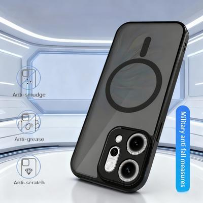 Case for OPPO Reno 14 13 12 Pro 5G Armor Matte Frosted Clear Magnetic Wireless Charge Cover For OPPO Reno 14F 13F 12F 5G Coque