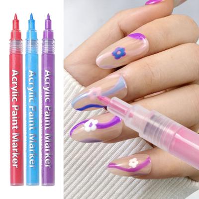 Nail Art Fiore Decorazione Rapida Penna Fai da Te Asciutta Dettagli Fini Motivo Strumento Manicure Pittura Impermeabile