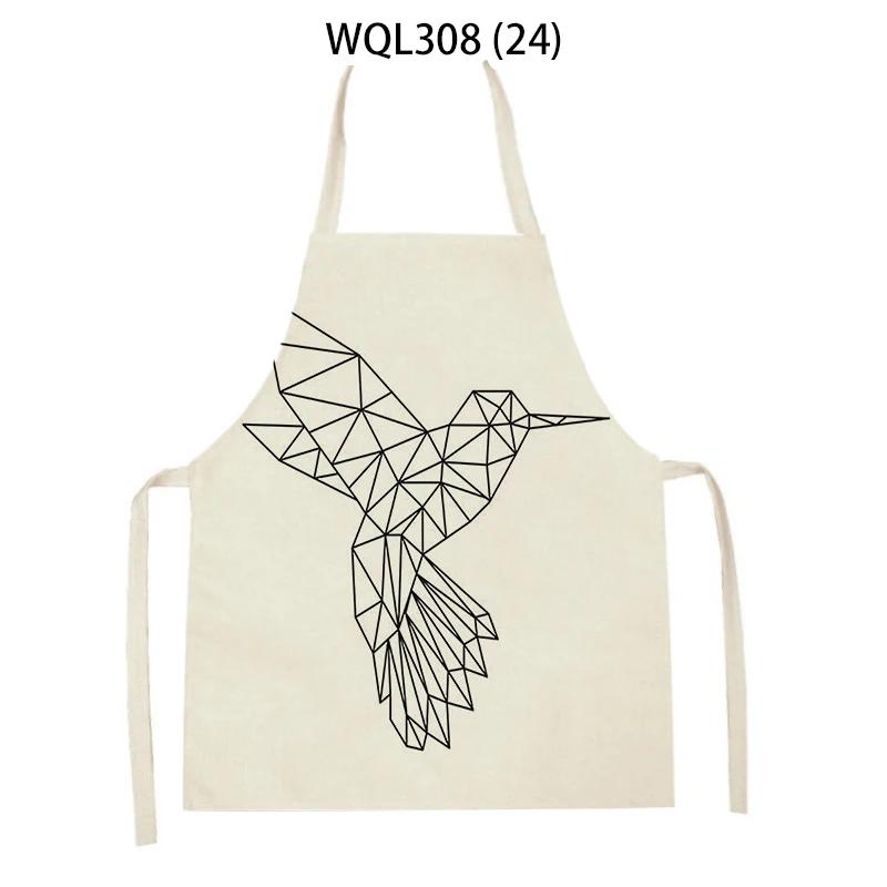 Tropical Plant Aprons for Women Men Sleeveless Kitchen Apron Letters Animal Pattern Pinafore Home Cooking Baking Cleaning Tools