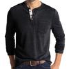 Myouhuo Men's American Size Loose Fit Henley T-Shirt with Pockets, Dark Gray, Perfect for Everyday Wear or Loungewear, Size 2XL