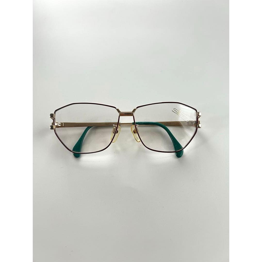 Used Silhouette Glasses Frame Gold Green NO.290