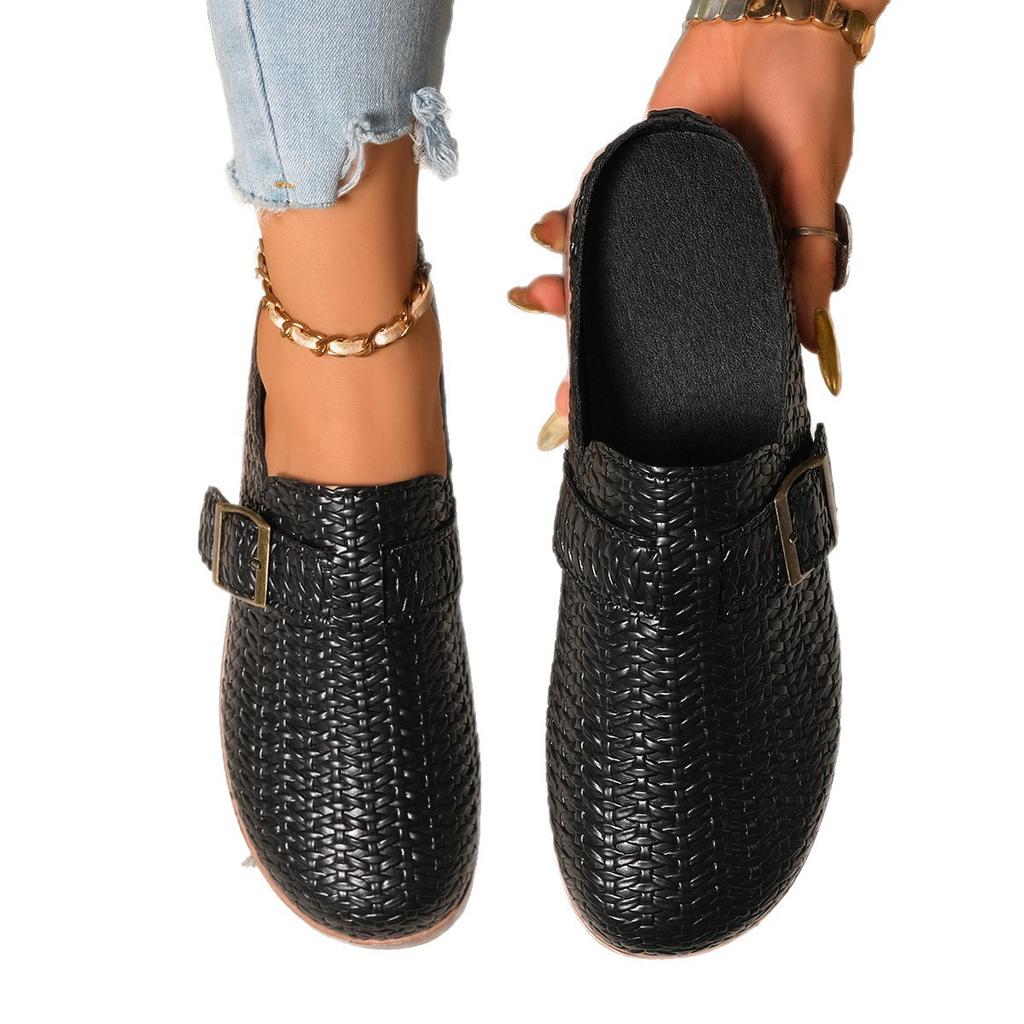 Spring and Autumn new retro casual one pedal bag head drag Amazon independent station wish foreign trade large size slippers