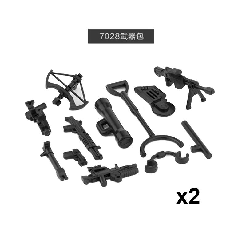 Andra världskriget Militära Vapen Byggklossar Armé Soldater Figurer 98K MG34 MG42 PPSH Vapenbälte Tillbehör Klossar Leksaker För Barn