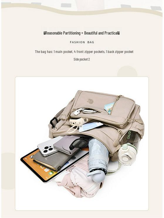 Korean Style Women's Washable Fashion Bag - Large Mommy Shoulder, Travel Backpack, Casual Crossbody