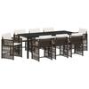 Garden Dining Set 9 Pcs Brown Poly Rattan