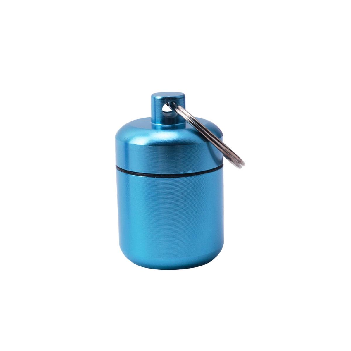 

Компактный алюминиевый контейнер для лекарств с брелоком - Также отлично подходит для монет и наушников