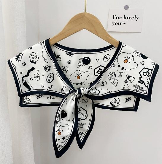 New Design Floral Shawl Fake Collar Women Detachable Collars Big Lapel False Collar Shoulder Wrap Scarf Clothing Accessories