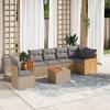 VidaXL Garden Lounge Set with Cushions 7 Pcs, Patio Sofas, Patio Furniture Set, Outdoor Furniture, Beige 3227704