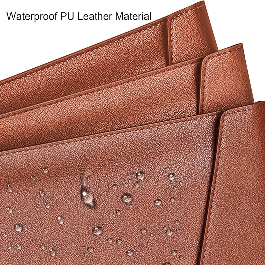 VANRA 1 Piece PU Leather File Folders A4 Document Holder File Envelope Waterproof Portfolio Filing File Organizer for Letter Size with Snap Button