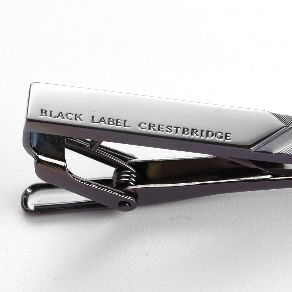 BLACK LABEL CRESTBRIDGE Crestbridge Check Tie Bar with Silver Includes Shopping Tie Cross, Bag, Clip, 51V-03-083 (Black)