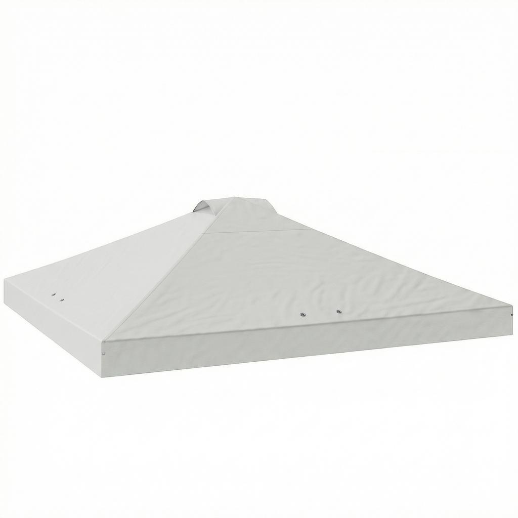 Gazebo Roof Replacement UV50+ Waterproof Pop Up Canopy Cover with 8 Drainage Holes 3 X 3 M White