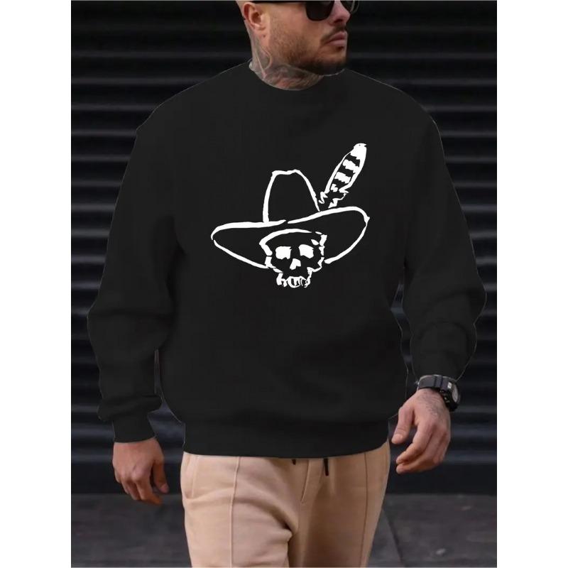 1pc Men's Fashion Crew Neck Sweatshirt, Trendy Top,Breathable, and Comfortable Fabric, Suitable As Pajamas At Home or for Outings and Parties