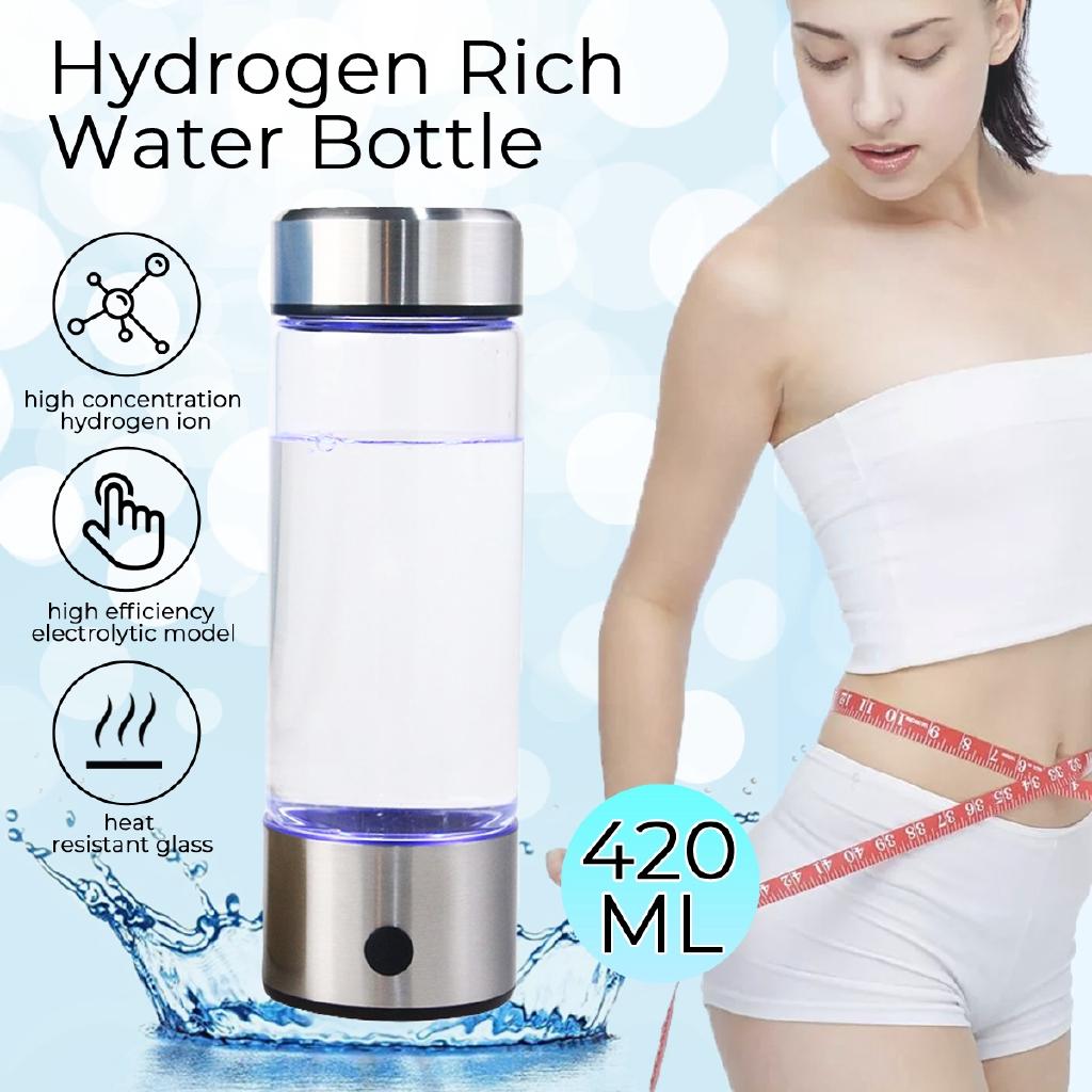 420ML 1L Recharge for Pure Hydrogen-rich Water Filter Electrolysis New  Portable Hydrogens Water Generator Bottle Alkaline Maker