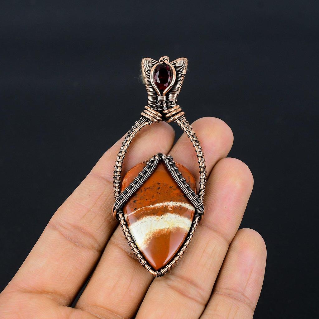 Mookaite 999 Copper Wire Wrapped Pendant Handmade Gemstone Jewelry, Gifts For Wife Brand New Pendant