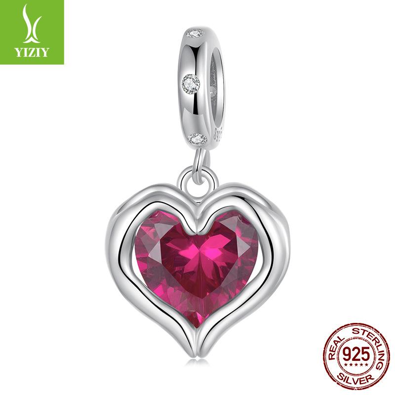 Neue Valentinstag-Serie Herz Buchstabe DIY Perlenarmband Zubehör S925 Sterlingsilber Lose Perlen