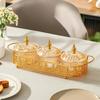 Snack Tray Organizer Tone with Lid and Handle Decorative Container for Hosts, Homeowners,