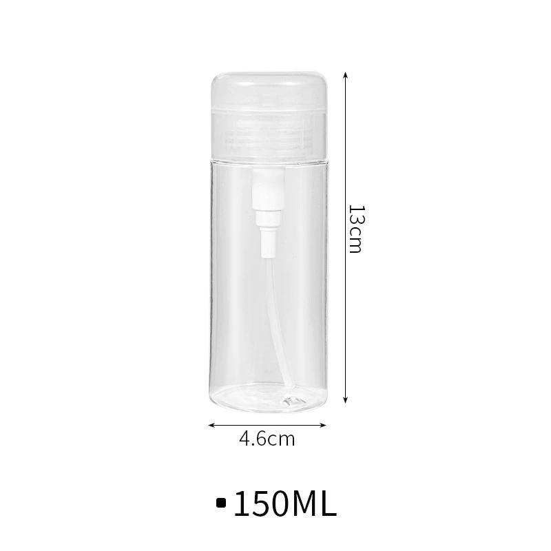 Cleaner Bottle Clear Bottle Push Down Empty Lockable Pump Dispenser Bottle for Nail Polish and Makeup Remover