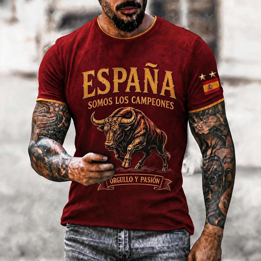 Men's Soccer Fan T-Shirt Short Sleeve with Graphic Print for Casual Wear