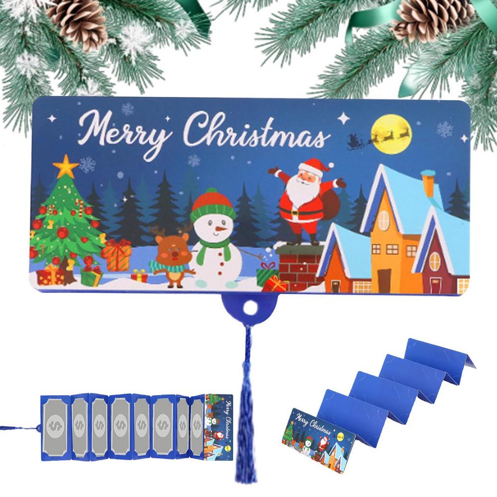 Christmas Money Holders Christmas Party Money Holder Foldable Festive Party Favor Cards With Tassle For Boys Girls Kids Mom Teen