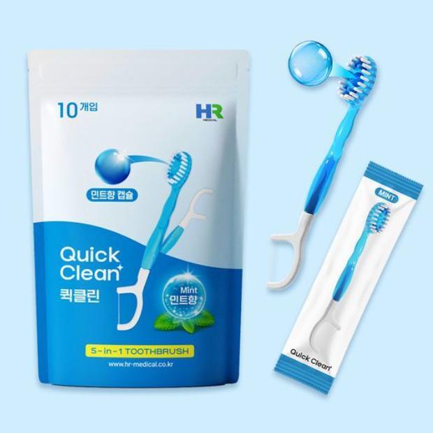 HR Medical Quick Clean Mint 5-in-1 Disposable Toothbrush 10pcs (3 Options)