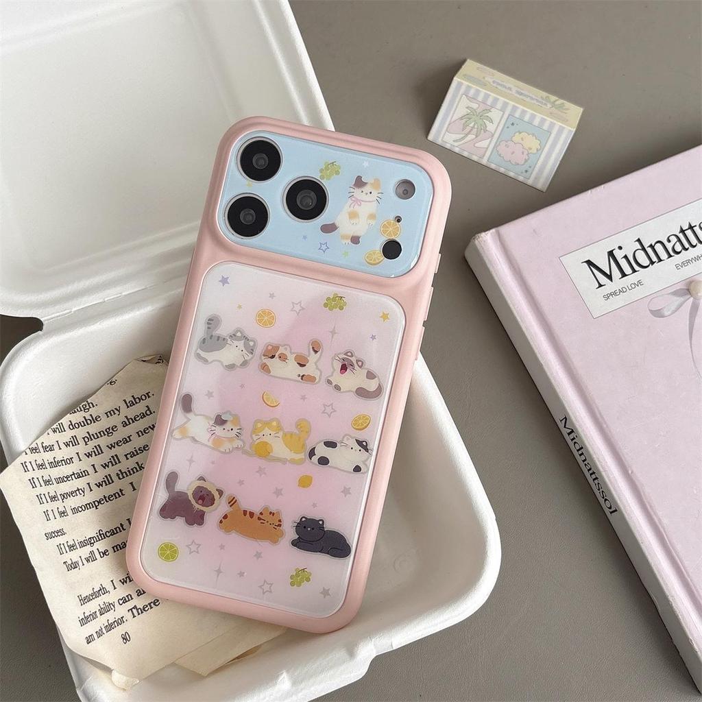 Cartoon Kitten iPhone 15/Pro Max Anti-Fall Case