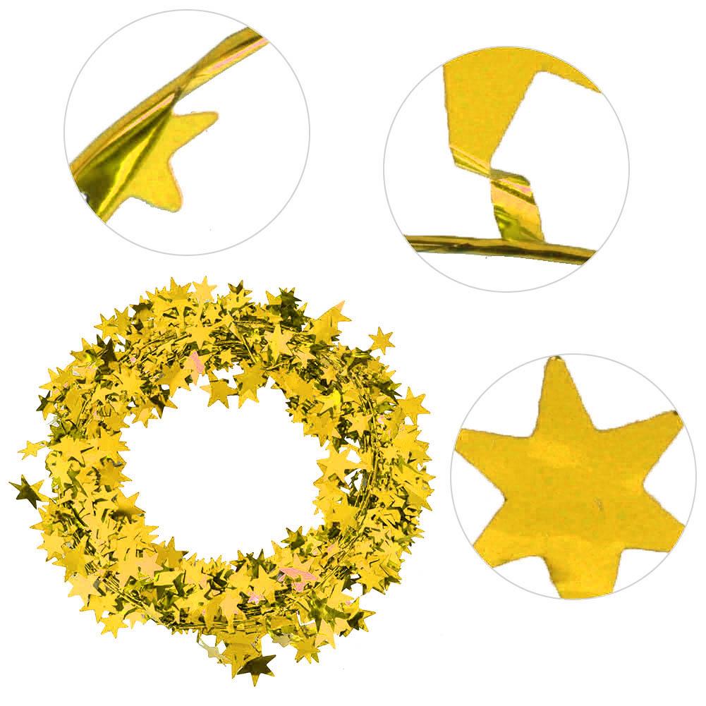 7.5m Small Star Garland Christmas Tree Wedding Party Decoration Clothing Accessories (Gold)