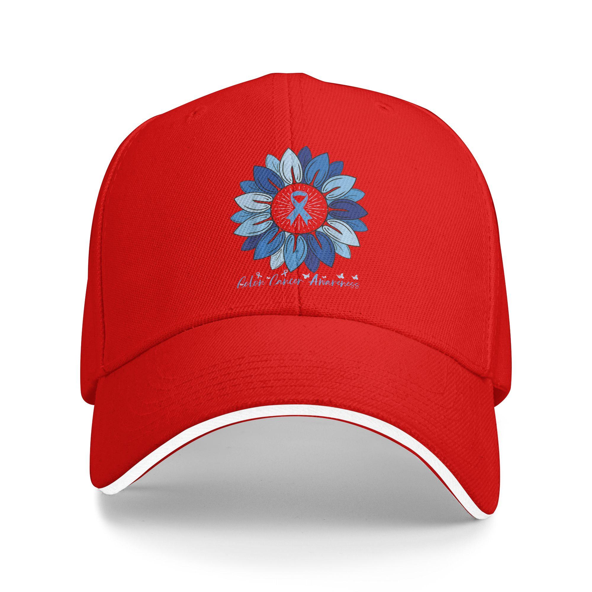 Sunflower Colon Cancer Awareness Month Baseball Cap  y2k Cute FeUnisex Unisex Hip Hop Hats Outdoor Gym Baseball Caps Gift One Size