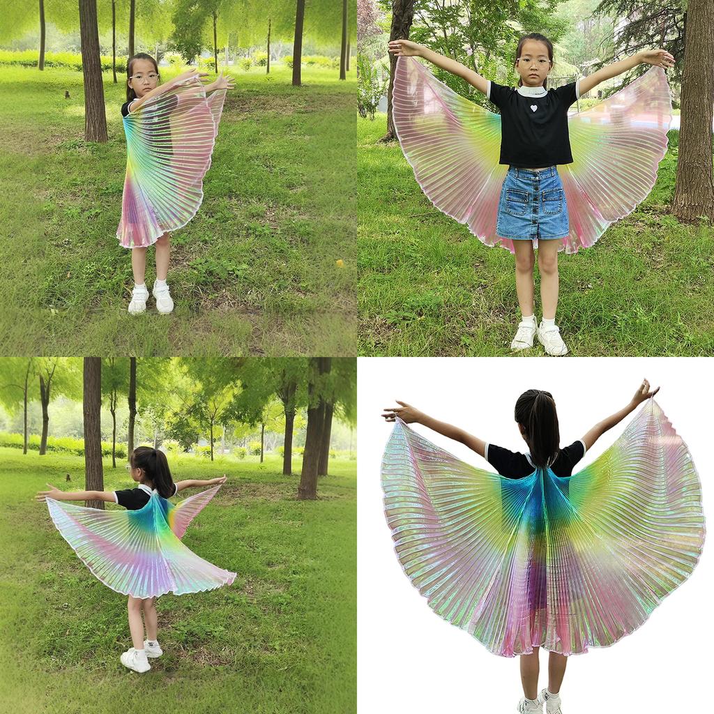 Colorful Wing Cape For Kids Role Play Lightweight Polyester Easy Wear Theater Costume Birthday Party Photography Accessory