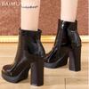 Fashion Super High Heels Women Snow Ankle Boots Platform Pointed Toe Sexy Shoes Chunky Chelsea Boots 2024 Trend Winter Goth Botas Mujer