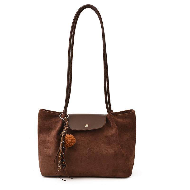 

2025 Retro Suede Frosted Tote – Large Capacity Shoulder Bag for Women, Autumn/Winter Fashion