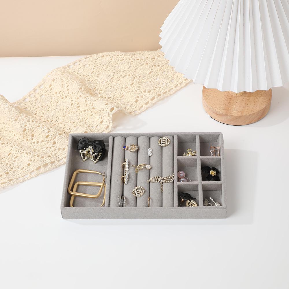 Multi-Style Plush Jewelry Storage Box with Drawers