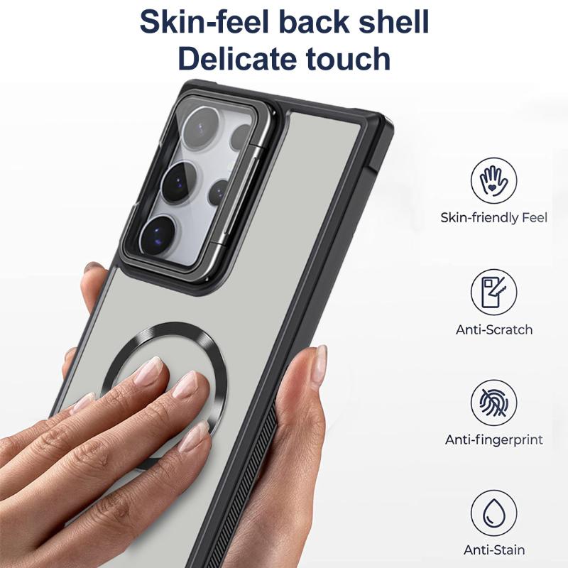 Magsafe Magnetisches Kabelloses Ladecase Für Samsung Galaxy S25 S24 Ultra Plus S23 S24 FE Kamera Schutzhalter Hülle Abdeckung