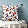 Fried Chicken Print Throw Pillow, 18.18Inch Cute Fast Food Cushion, Soft Polyester For Sofa/Bed/Car, Perfect Gift For Food Fans
