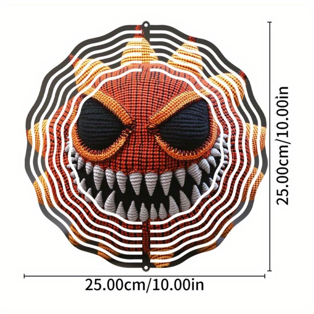 Orange Black Wind Chime Outdoor Garden Decor No Electricity Needed Wall Hanging 3D Woven Wind Bell for Yard Patio Home Gift Halloween Thanksgiving