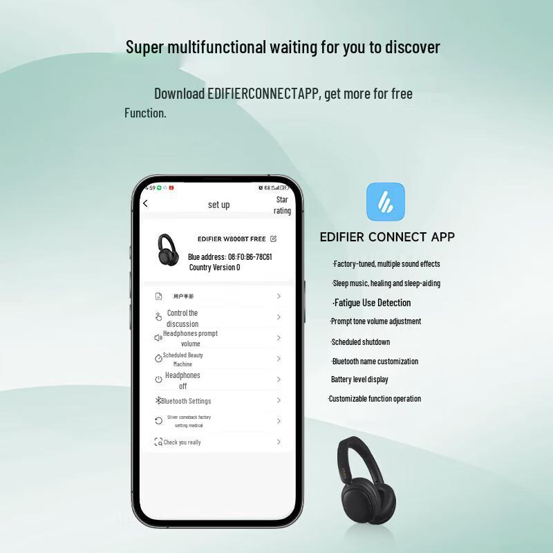 Edifier W800BT Free Wireless Over-Ear Headphones