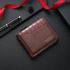 Vintage Men's Short Wallet PU Leather Zipper Folding Wallets Splicing Stone Pattern Large Capacity Coin Purse Multi Card Holder