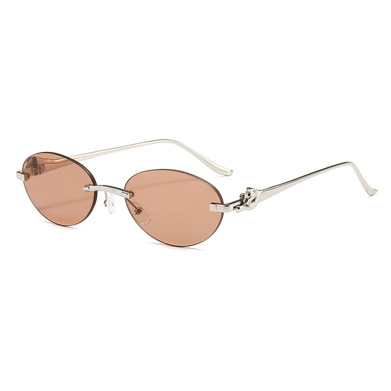 Xiaomi Women Rimless Oval Sunglasses UV400 Silver Alloy Temples Multi Color Vintage Daily Fashion Shades