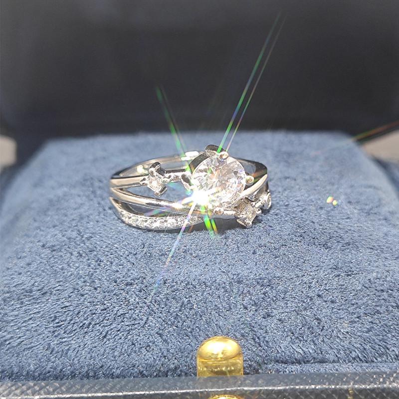 

Кольцо-дорожка из искусственного муассанита 1 карат из розового золота для женщин Adjustable