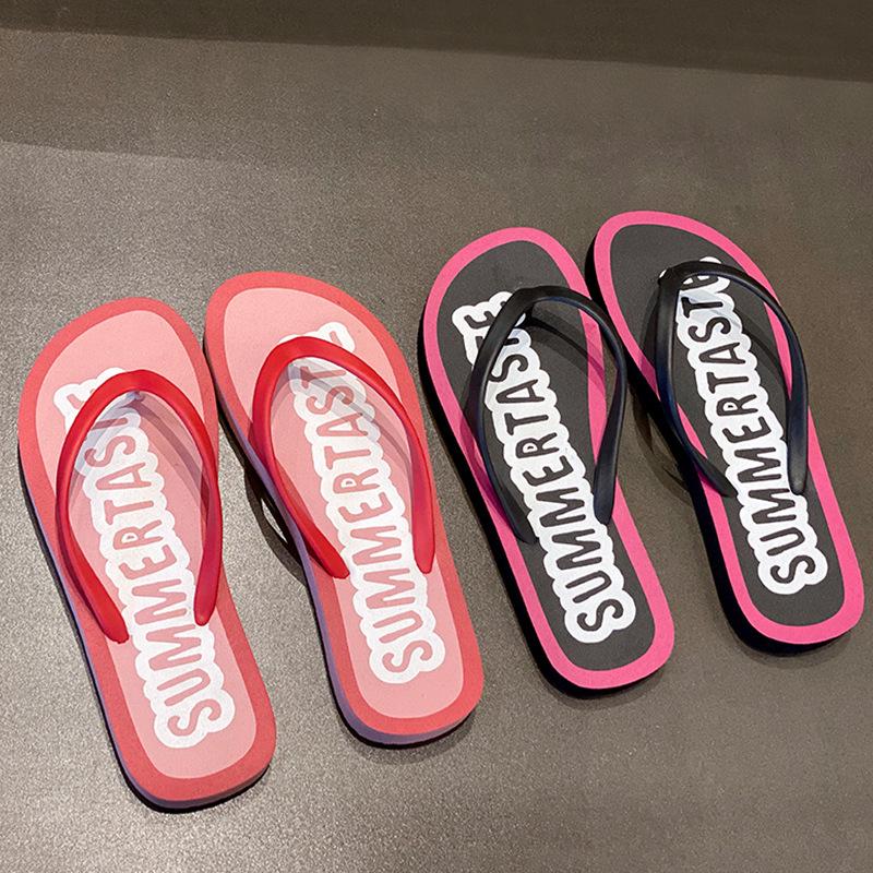 Sandalias de Tanga Casuales Antideslizantes de Color Caramelo para Mujer