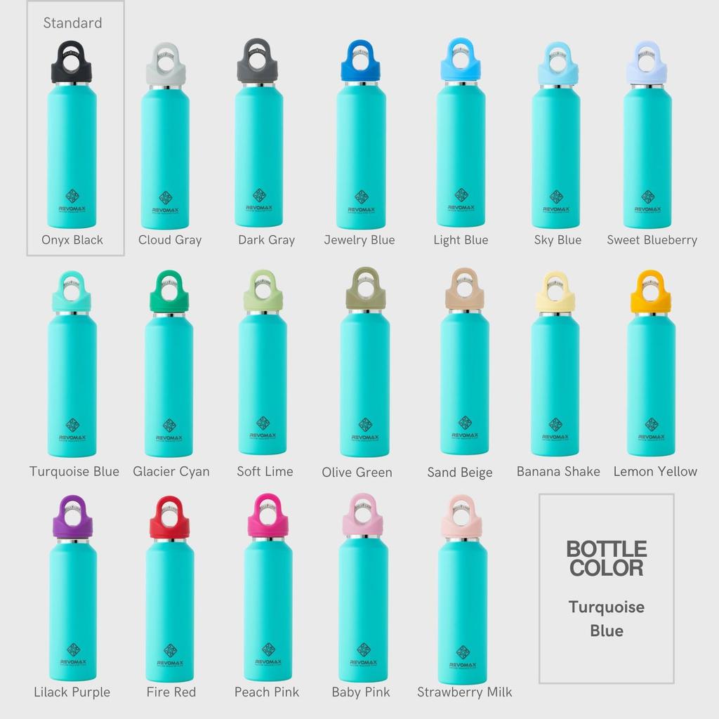 [REVOMAX Official] 16oz 473ml Carbonated Stainless Steel Bottle, Cap Sold Separately, Keeps Hot Drinks Hot for 18 Hours, Cold for 36 Hours, Vacuum